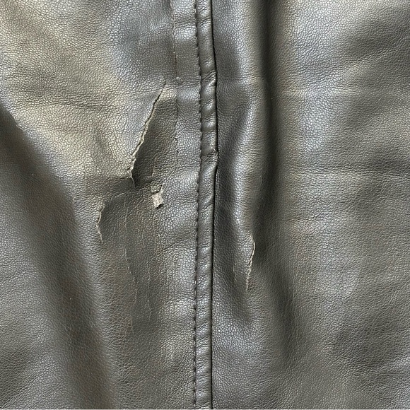 All Saints Lena Faux Leather Mini Front Zip Black Moto Skirt Size 2 NWT Defects - Picture 11 of 15